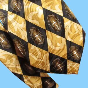 Necktie Christian Cross Divinity Quality For life Gold/Black Cross 100% Silk 60"